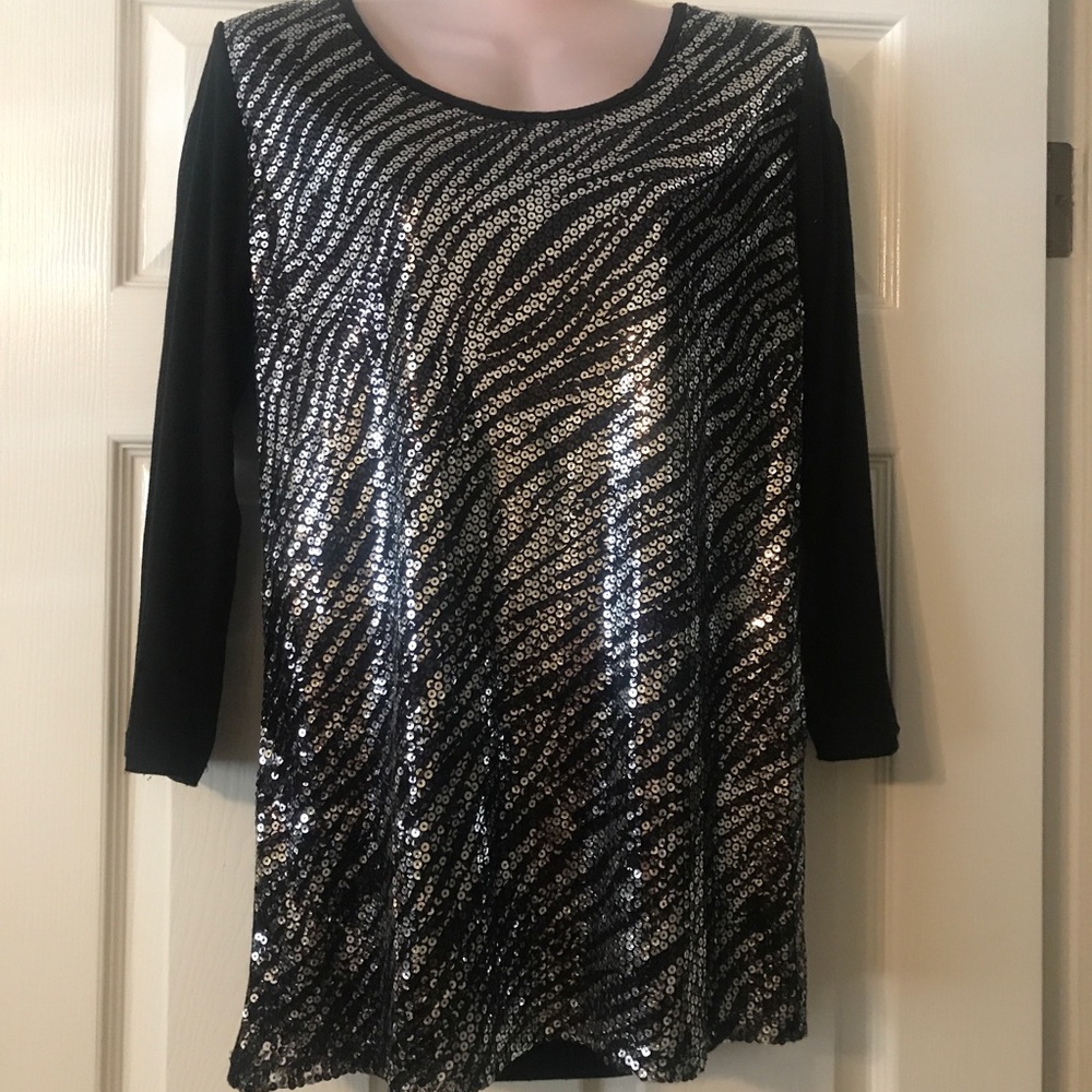 Sparkly party long sleeve soft sweater szL